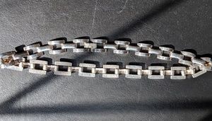 Designer Silver Square Link Necklace